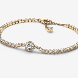 Authentic Pandora Gold Plated Tennis Bracelet